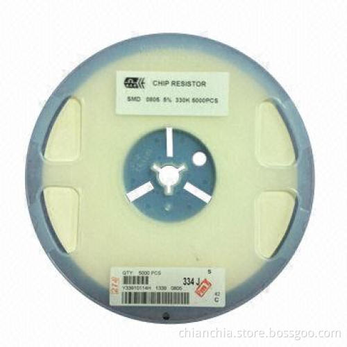 Chip resistors (SMD), tiny in size and weight, high reliability, compatible with placement machines